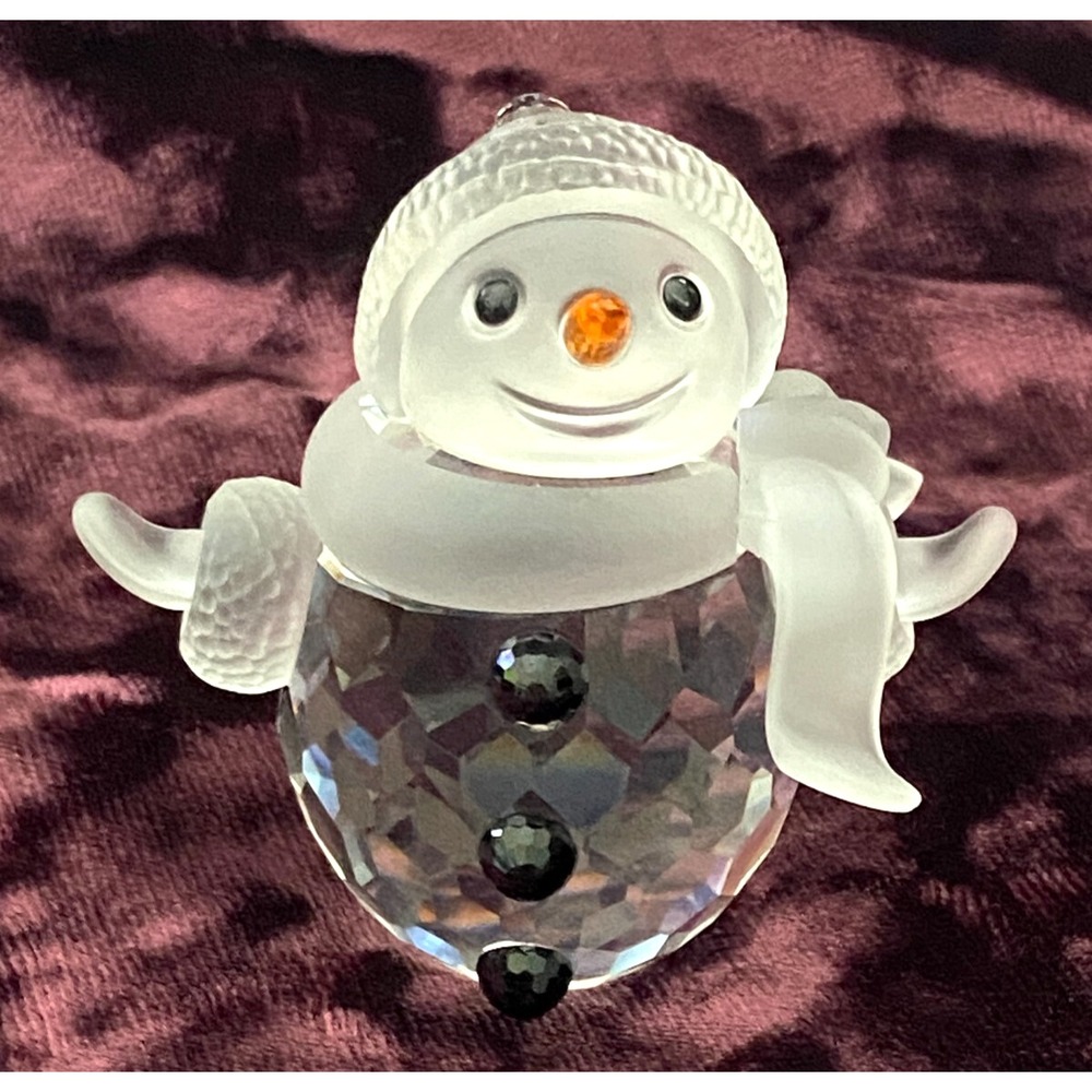 Swarovski ~ Crystal Christmas Whimsical Cute Snowman Small Figurine